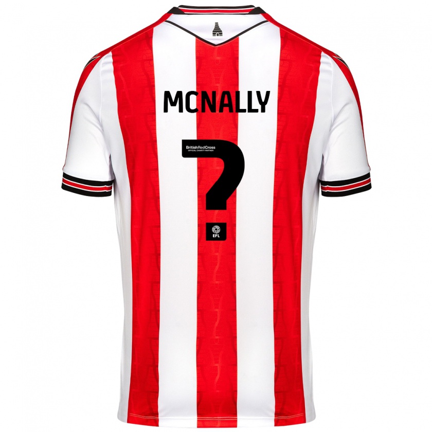 Kandiny Gyermek Tommy Mcnally #0 Piros Fehér Hazai Jersey 2024/25 Mez Póló Ing