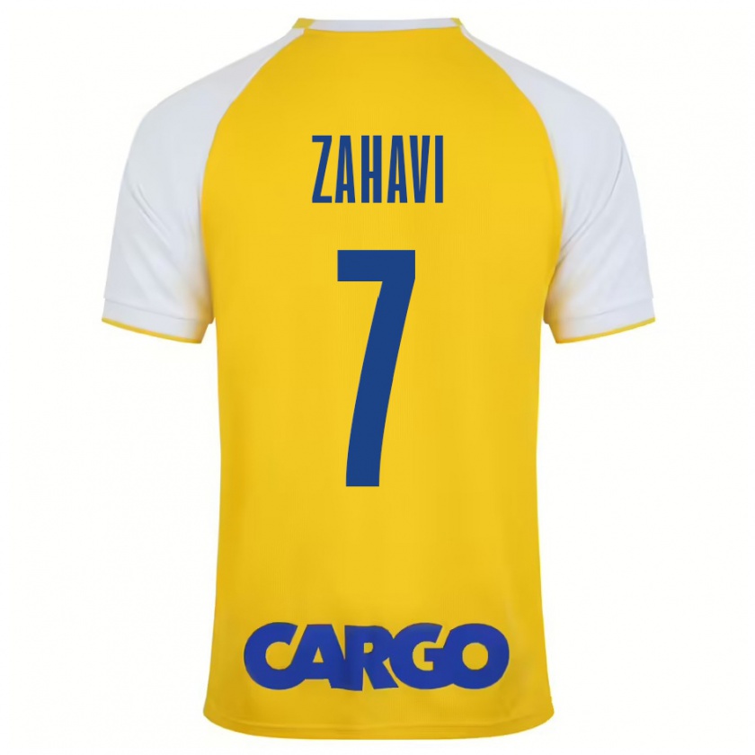 Kandiny Gyermek Eran Zahavi #7 Sárga Fehér Hazai Jersey 2024/25 Mez Póló Ing