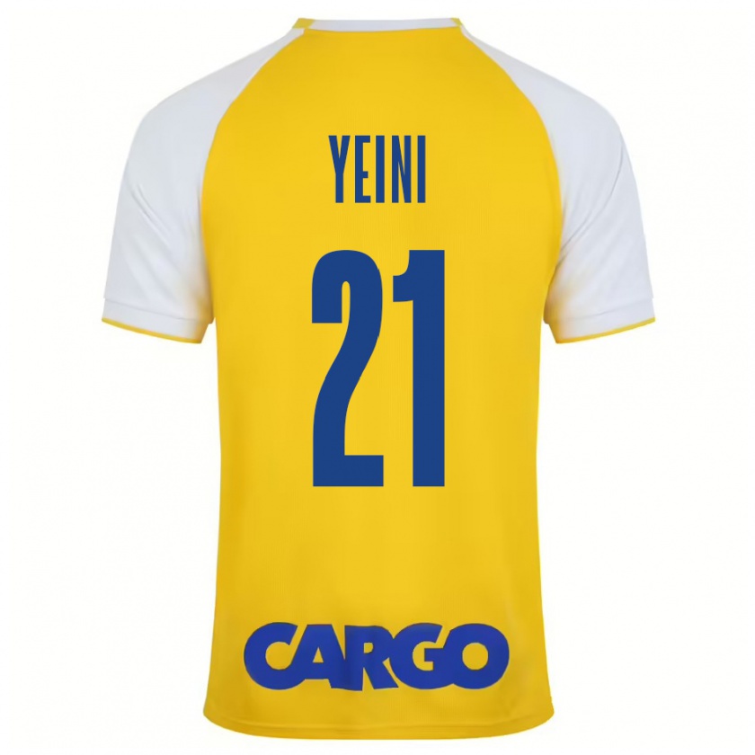 Kandiny Gyermek Sheran Yeini #21 Sárga Fehér Hazai Jersey 2024/25 Mez Póló Ing