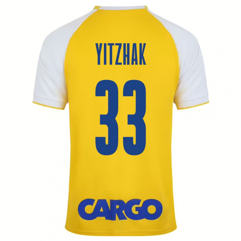 Kandiny Gyermek Or Yitzhak #33 Sárga Fehér Hazai Jersey 2024/25 Mez Póló Ing