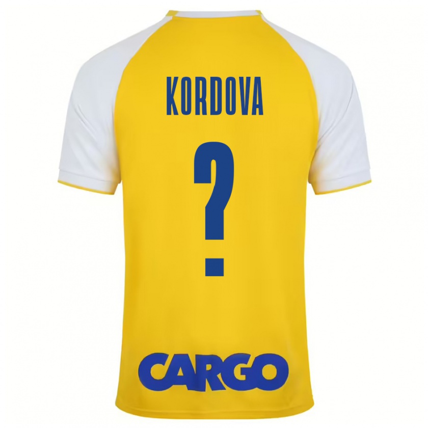 Kandiny Gyermek Adir Kordova #0 Sárga Fehér Hazai Jersey 2024/25 Mez Póló Ing