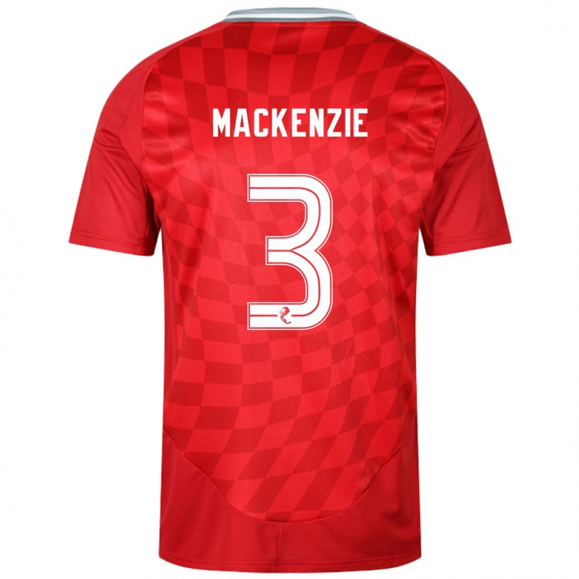 Kandiny Gyermek Jack Mackenzie #3 Piros Hazai Jersey 2024/25 Mez Póló Ing