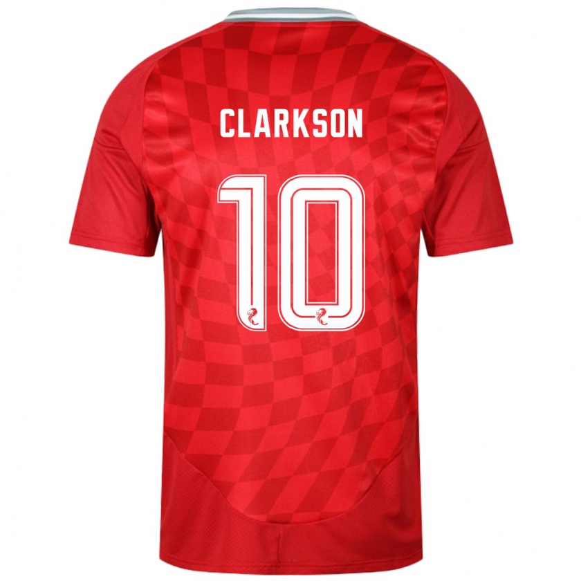 Kandiny Gyermek Leighton Clarkson #10 Piros Hazai Jersey 2024/25 Mez Póló Ing