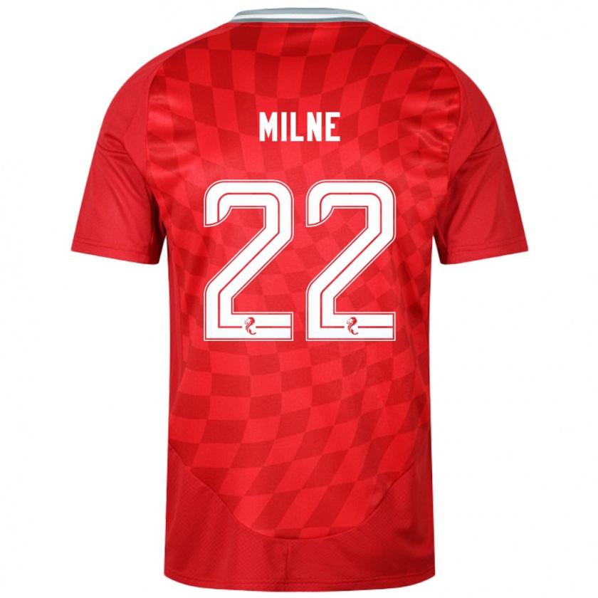 Kandiny Gyermek Jack Milne #22 Piros Hazai Jersey 2024/25 Mez Póló Ing