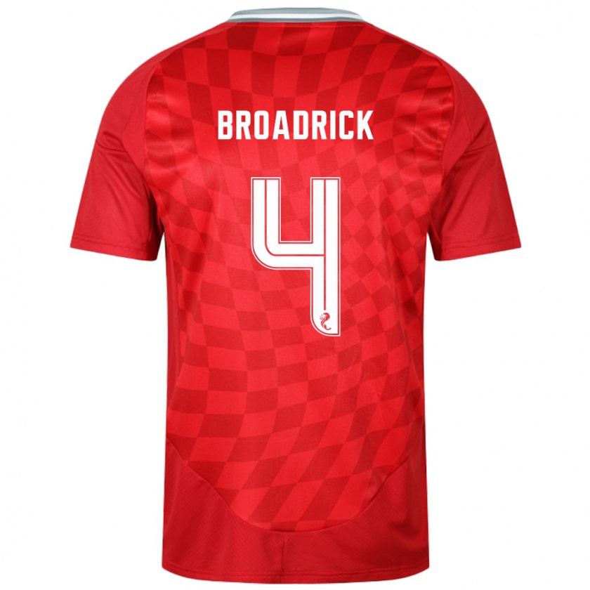 Kandiny Gyermek Jessica Broadrick #4 Piros Hazai Jersey 2024/25 Mez Póló Ing