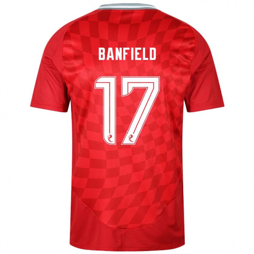 Kandiny Gyermek Keeley Banfield #17 Piros Hazai Jersey 2024/25 Mez Póló Ing