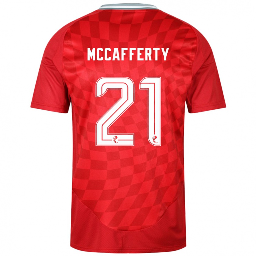 Kandiny Gyermek Eirinn Mccafferty #21 Piros Hazai Jersey 2024/25 Mez Póló Ing