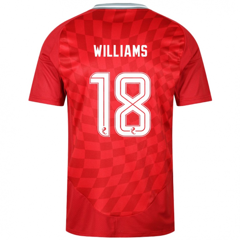 Kandiny Gyermek Rhys Williams #18 Piros Hazai Jersey 2024/25 Mez Póló Ing