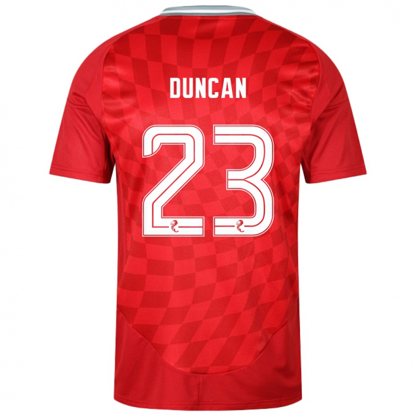 Kandiny Gyermek Ryan Duncan #23 Piros Hazai Jersey 2024/25 Mez Póló Ing