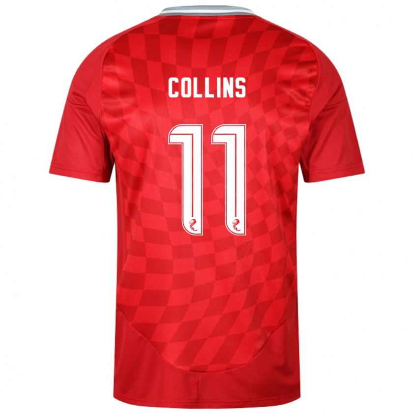 Kandiny Gyermek Bailley Collins #11 Piros Hazai Jersey 2024/25 Mez Póló Ing