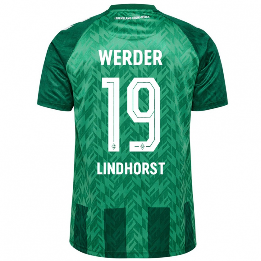 Kandiny Gyermek Jerrit Lindhorst #19 Zöld Hazai Jersey 2024/25 Mez Póló Ing