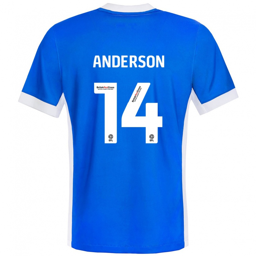 Kandiny Gyermek Keshi Anderson #14 Kék Fehér Hazai Jersey 2024/25 Mez Póló Ing