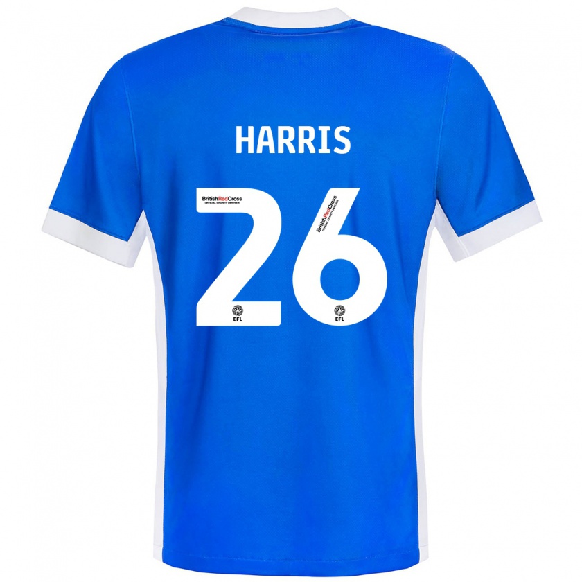 Kandiny Gyermek Luke Harris #26 Kék Fehér Hazai Jersey 2024/25 Mez Póló Ing