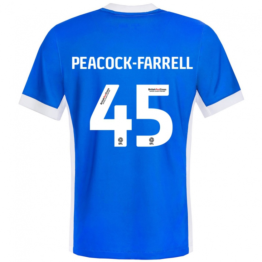 Kandiny Gyermek Bailey Peacock-Farrell #45 Kék Fehér Hazai Jersey 2024/25 Mez Póló Ing