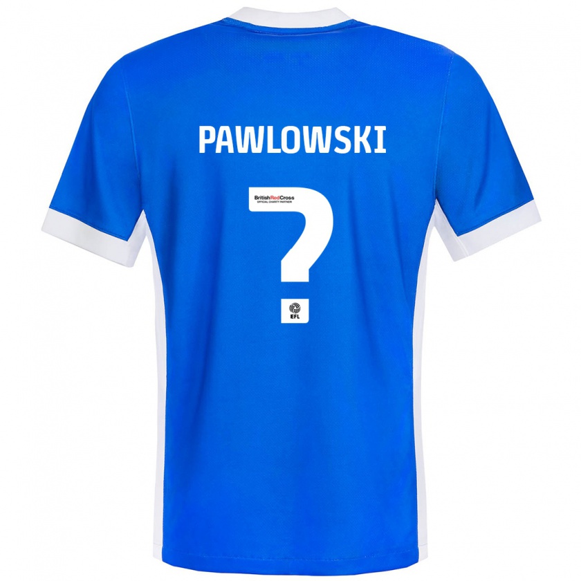 Kandiny Gyermek Jakub Pawlowski #0 Kék Fehér Hazai Jersey 2024/25 Mez Póló Ing