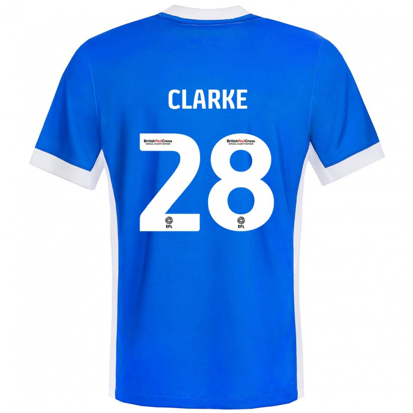 Kandiny Gyermek Charlotte Clarke #28 Kék Fehér Hazai Jersey 2024/25 Mez Póló Ing