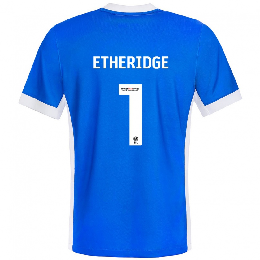 Kandiny Gyermek Neil Etheridge #1 Kék Fehér Hazai Jersey 2024/25 Mez Póló Ing