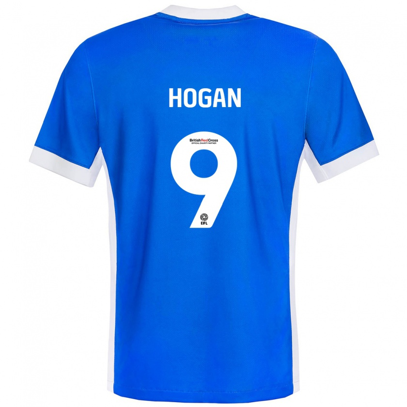 Kandiny Gyermek Scott Hogan #9 Kék Fehér Hazai Jersey 2024/25 Mez Póló Ing