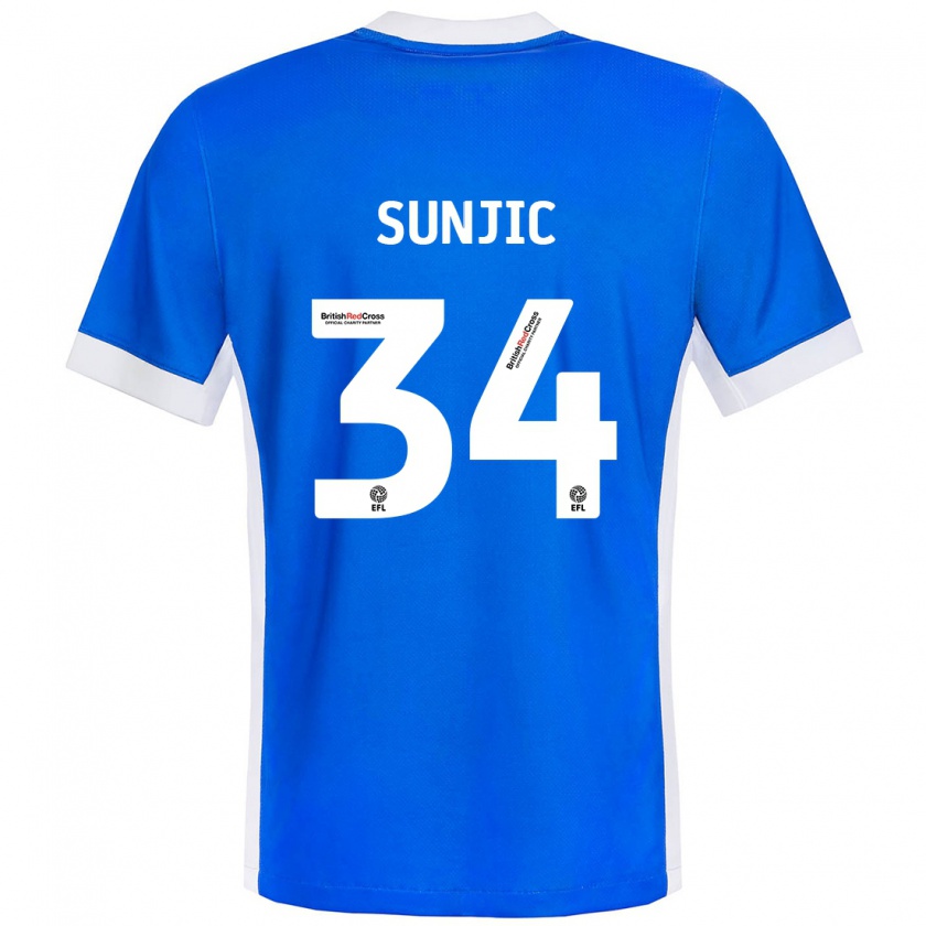 Kandiny Gyermek Ivan Sunjic #34 Kék Fehér Hazai Jersey 2024/25 Mez Póló Ing