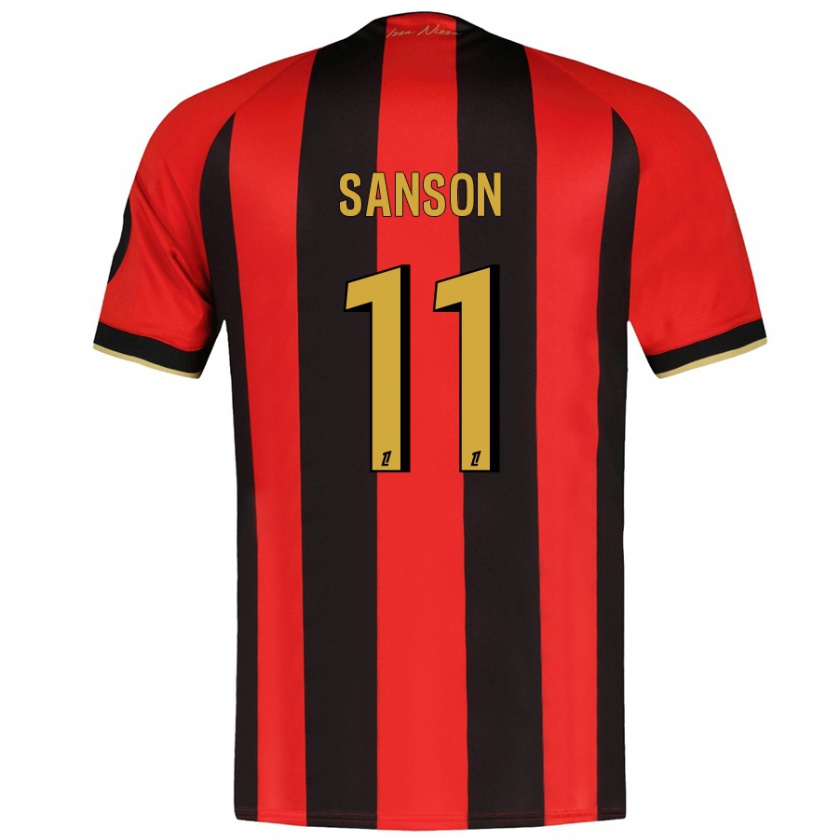 Kandiny Gyermek Morgan Sanson #11 Piros Fekete Hazai Jersey 2024/25 Mez Póló Ing