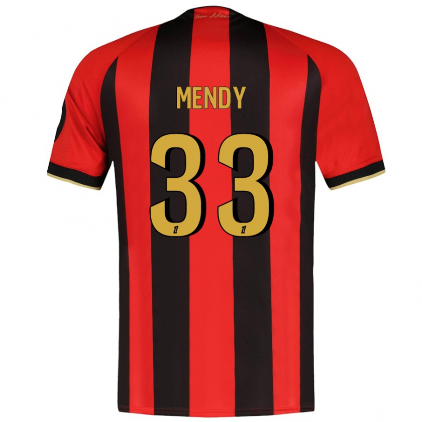 Kandiny Gyermek Antoine Mendy #33 Piros Fekete Hazai Jersey 2024/25 Mez Póló Ing