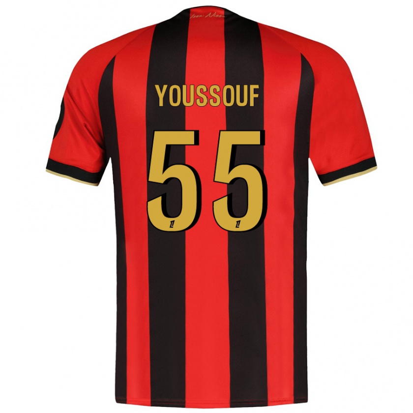 Kandiny Gyermek Youssouf Ndayishimiye #55 Piros Fekete Hazai Jersey 2024/25 Mez Póló Ing