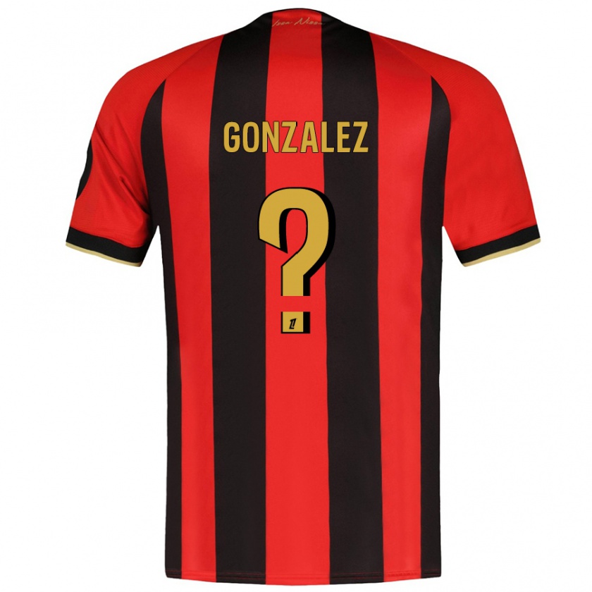 Kandiny Gyermek Anthony Gonzalez #0 Piros Fekete Hazai Jersey 2024/25 Mez Póló Ing