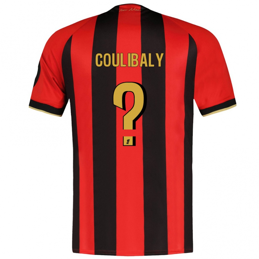 Kandiny Gyermek Djibril Coulibaly #0 Piros Fekete Hazai Jersey 2024/25 Mez Póló Ing