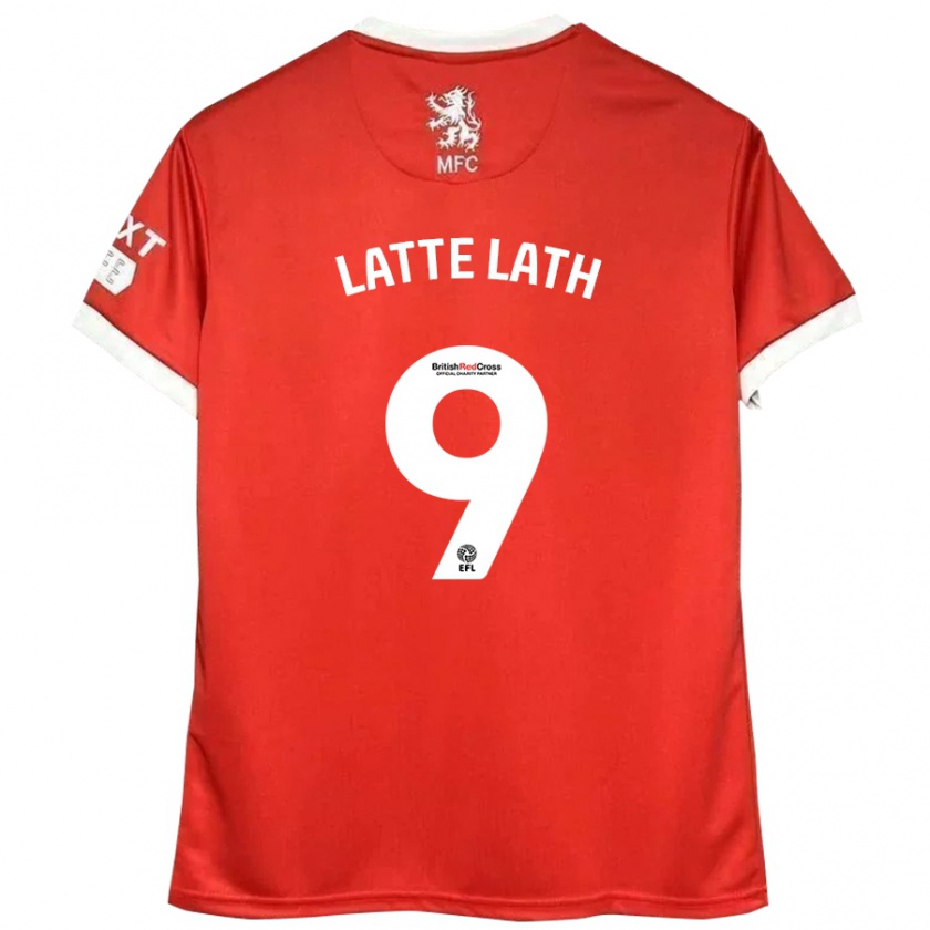 Kandiny Gyermek Emmanuel Latte Lath #9 Piros Fehér Hazai Jersey 2024/25 Mez Póló Ing