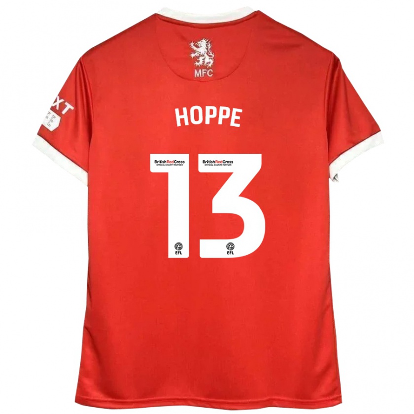 Kandiny Gyermek Matthew Hoppe #13 Piros Fehér Hazai Jersey 2024/25 Mez Póló Ing