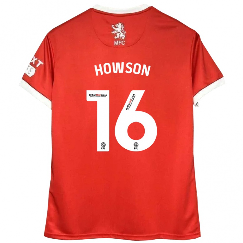 Kandiny Gyermek Jonathan Howson #16 Piros Fehér Hazai Jersey 2024/25 Mez Póló Ing