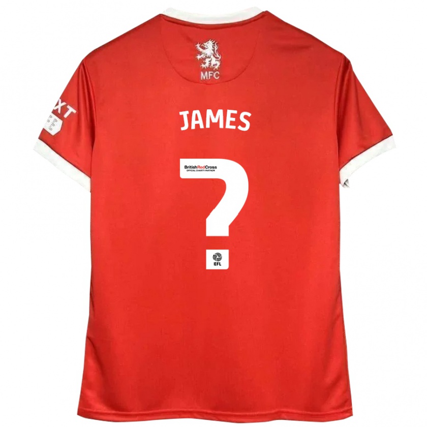 Kandiny Gyermek Daniel James #0 Piros Fehér Hazai Jersey 2024/25 Mez Póló Ing