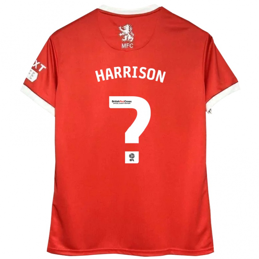 Kandiny Gyermek Lucas Harrison #0 Piros Fehér Hazai Jersey 2024/25 Mez Póló Ing