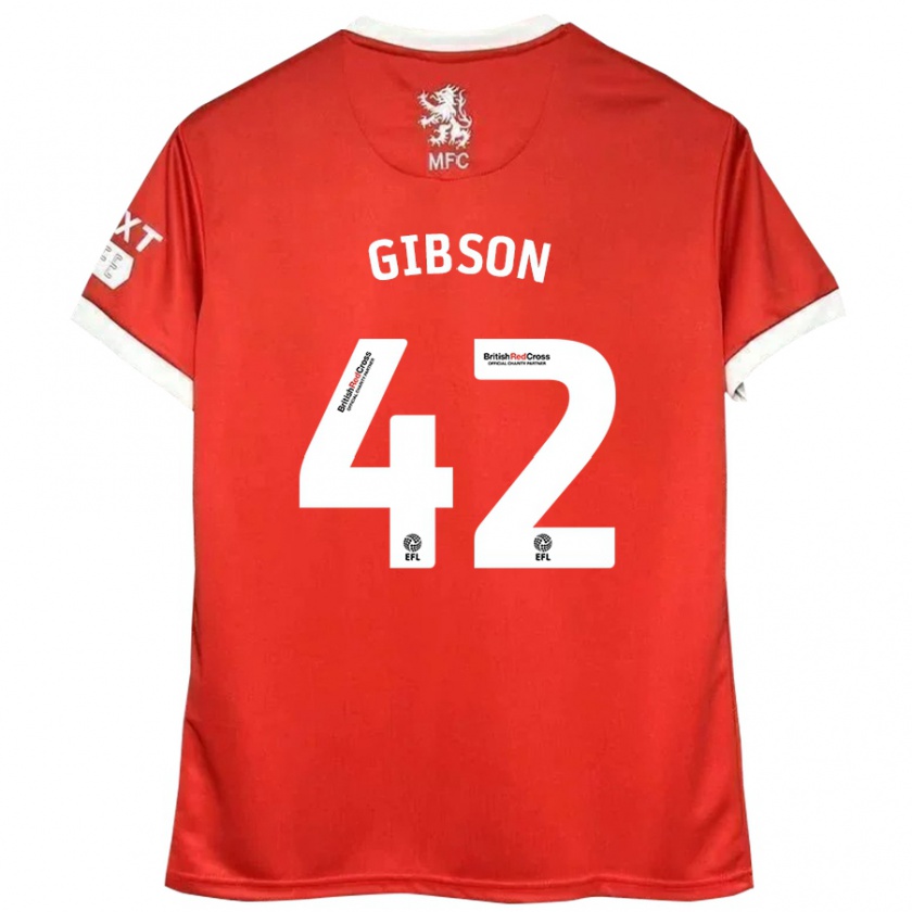 Kandiny Gyermek Joseph Gibson #42 Piros Fehér Hazai Jersey 2024/25 Mez Póló Ing