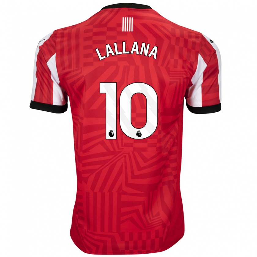 Kandiny Gyermek Adam Lallana #10 Piros Fehér Hazai Jersey 2024/25 Mez Póló Ing