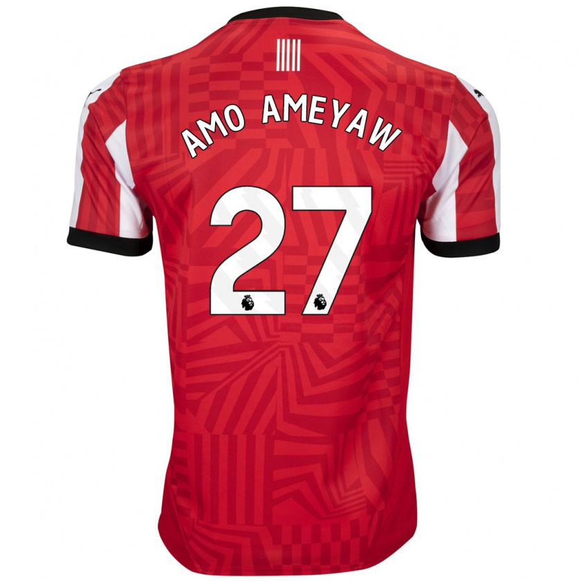 Kandiny Gyermek Samuel Amo-Ameyaw #27 Piros Fehér Hazai Jersey 2024/25 Mez Póló Ing