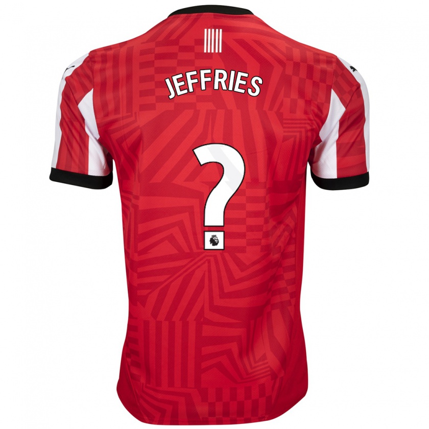 Kandiny Gyermek Josh Jeffries #0 Piros Fehér Hazai Jersey 2024/25 Mez Póló Ing