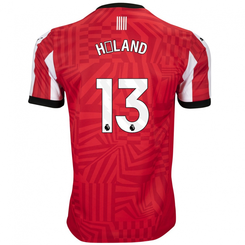 Kandiny Gyermek Benedicte Håland #13 Piros Fehér Hazai Jersey 2024/25 Mez Póló Ing