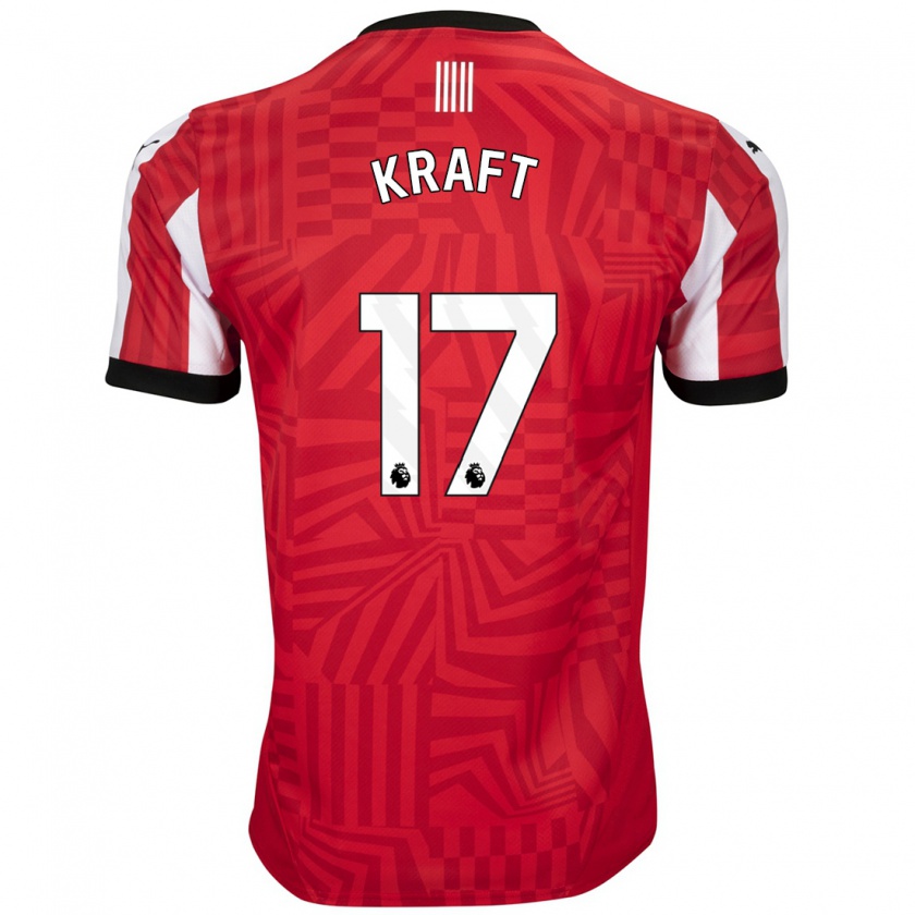 Kandiny Gyermek Emily Kraft #17 Piros Fehér Hazai Jersey 2024/25 Mez Póló Ing