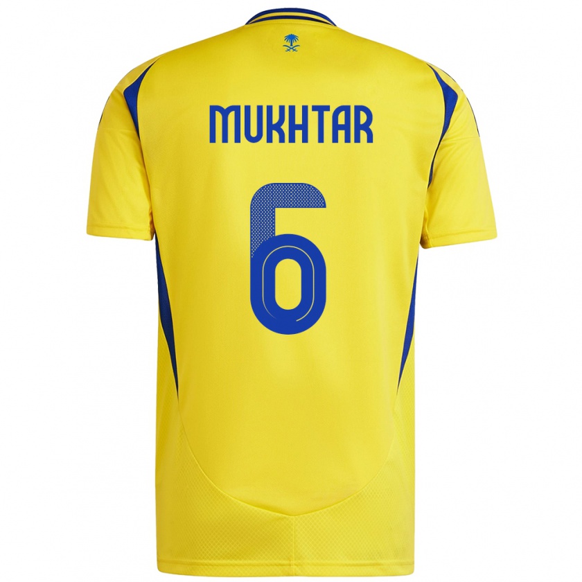 Kandiny Gyermek Mukhtar Ali #6 Sárga Kék Hazai Jersey 2024/25 Mez Póló Ing