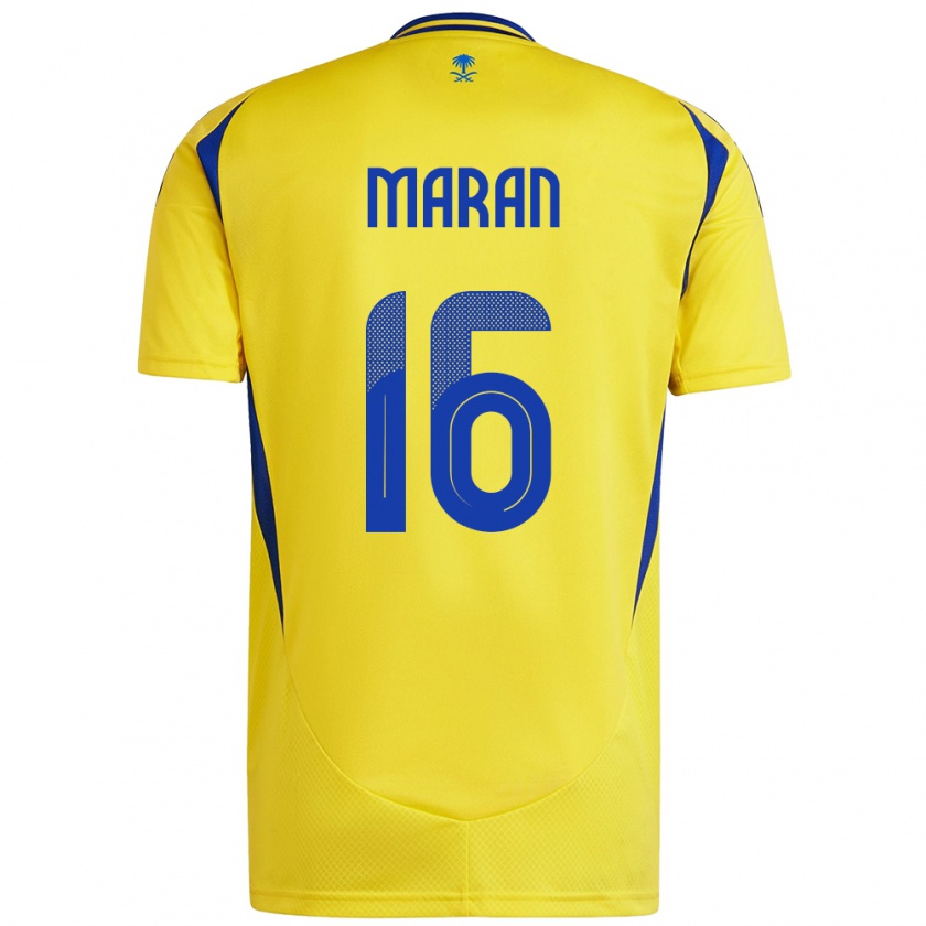 Kandiny Gyermek Mohammed Maran #16 Sárga Kék Hazai Jersey 2024/25 Mez Póló Ing