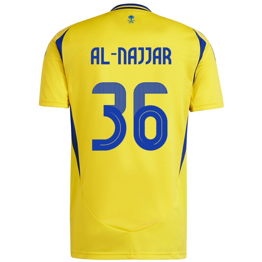 Kandiny Gyermek Raghed Al-Najjar #36 Sárga Kék Hazai Jersey 2024/25 Mez Póló Ing