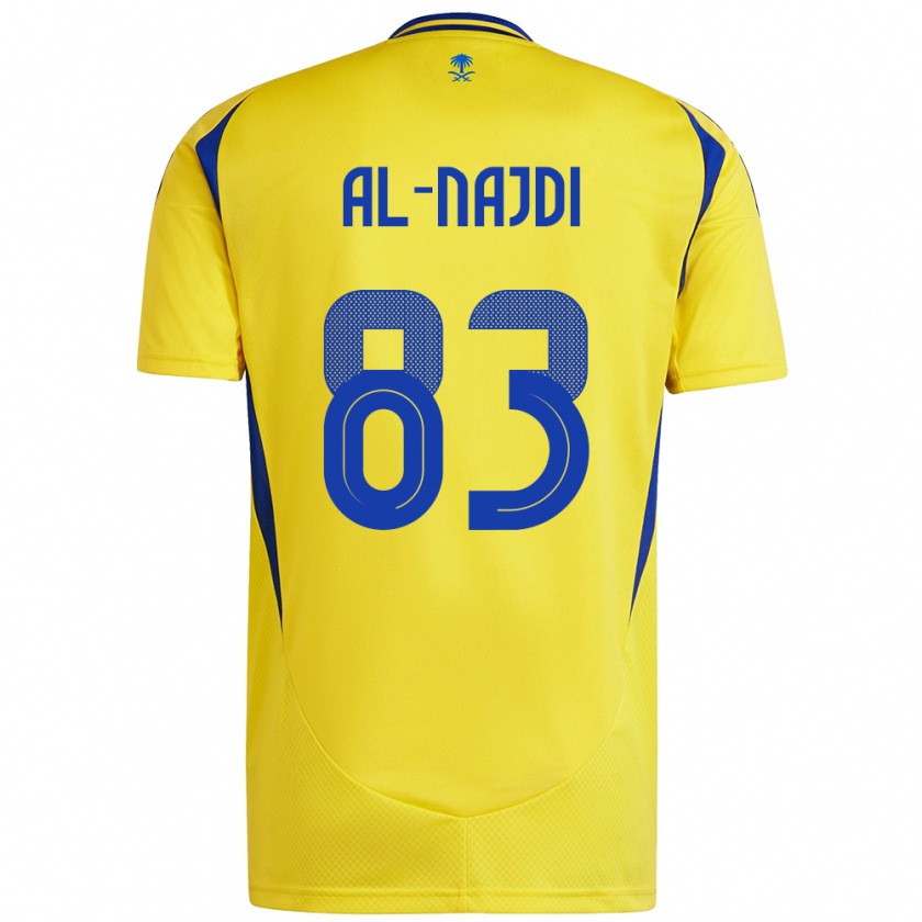 Kandiny Gyermek Salem Al-Najdi #83 Sárga Kék Hazai Jersey 2024/25 Mez Póló Ing