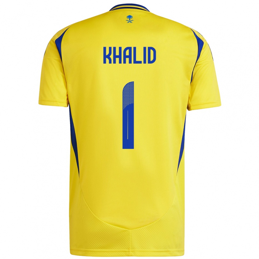 Kandiny Gyermek Sara Khalid #1 Sárga Kék Hazai Jersey 2024/25 Mez Póló Ing