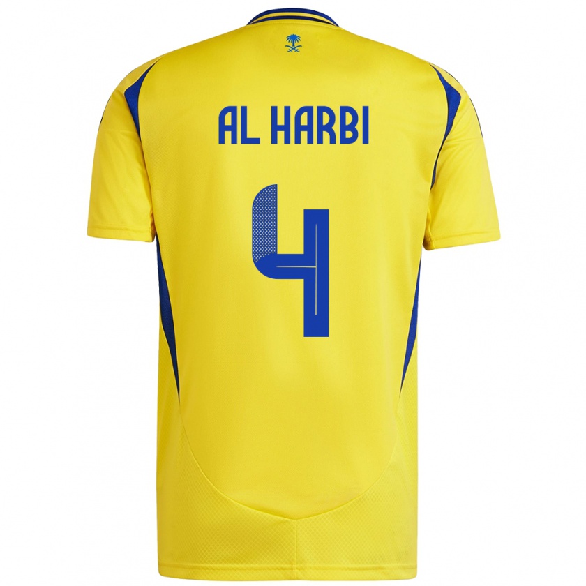 Kandiny Gyermek Fay Al-Harbi #4 Sárga Kék Hazai Jersey 2024/25 Mez Póló Ing