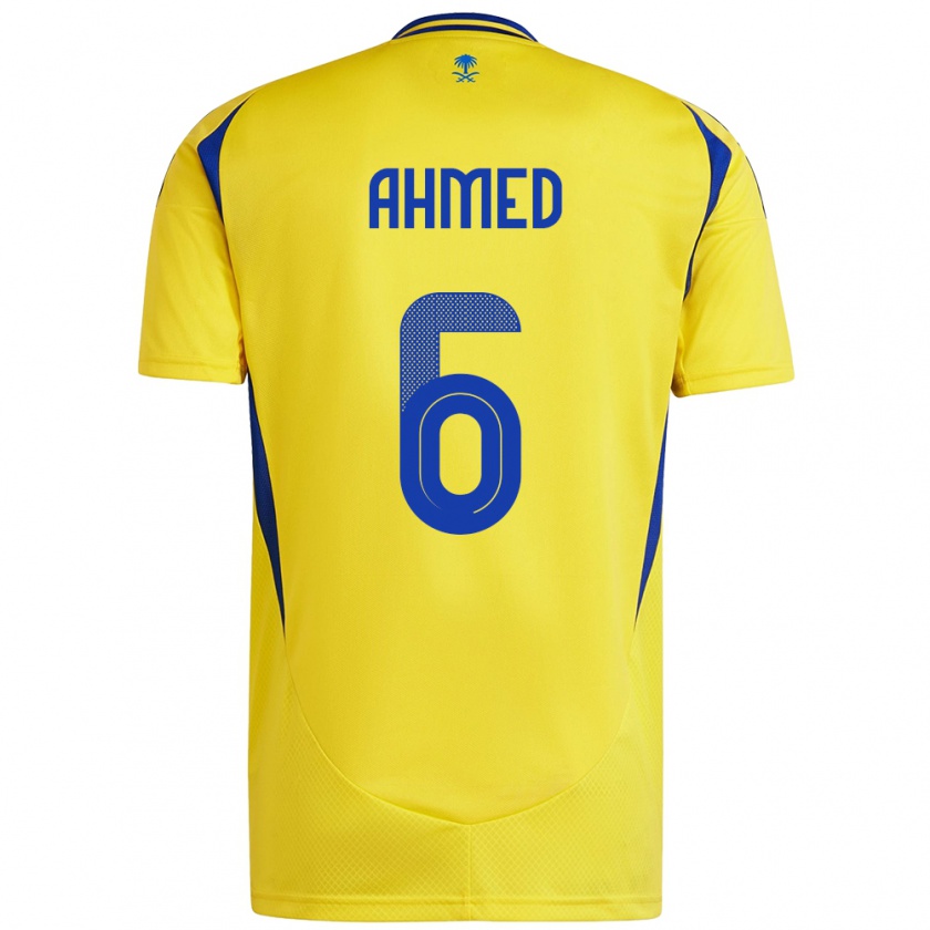 Kandiny Gyermek Aseel Ahmed #6 Sárga Kék Hazai Jersey 2024/25 Mez Póló Ing