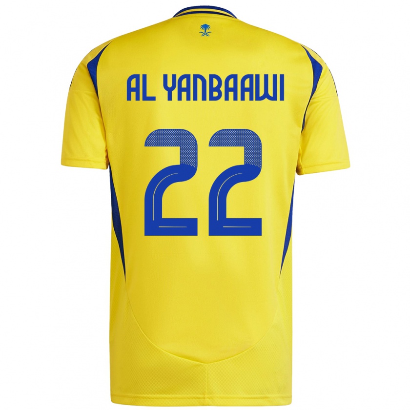 Kandiny Gyermek Tahani Al-Yanbaawi #22 Sárga Kék Hazai Jersey 2024/25 Mez Póló Ing