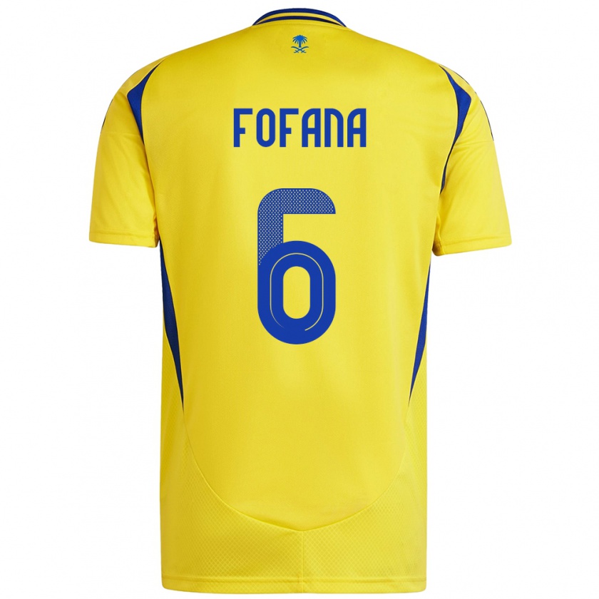 Kandiny Gyermek Seko Fofana #6 Sárga Kék Hazai Jersey 2024/25 Mez Póló Ing