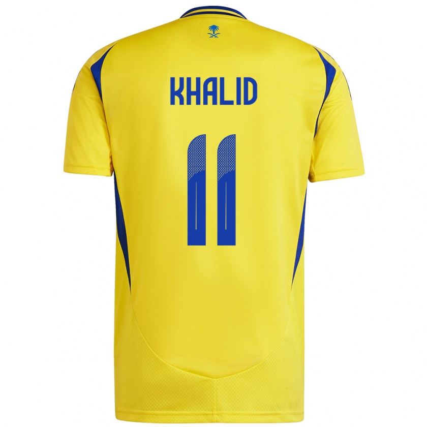 Kandiny Gyermek Khalid Al-Ghannam #11 Sárga Kék Hazai Jersey 2024/25 Mez Póló Ing