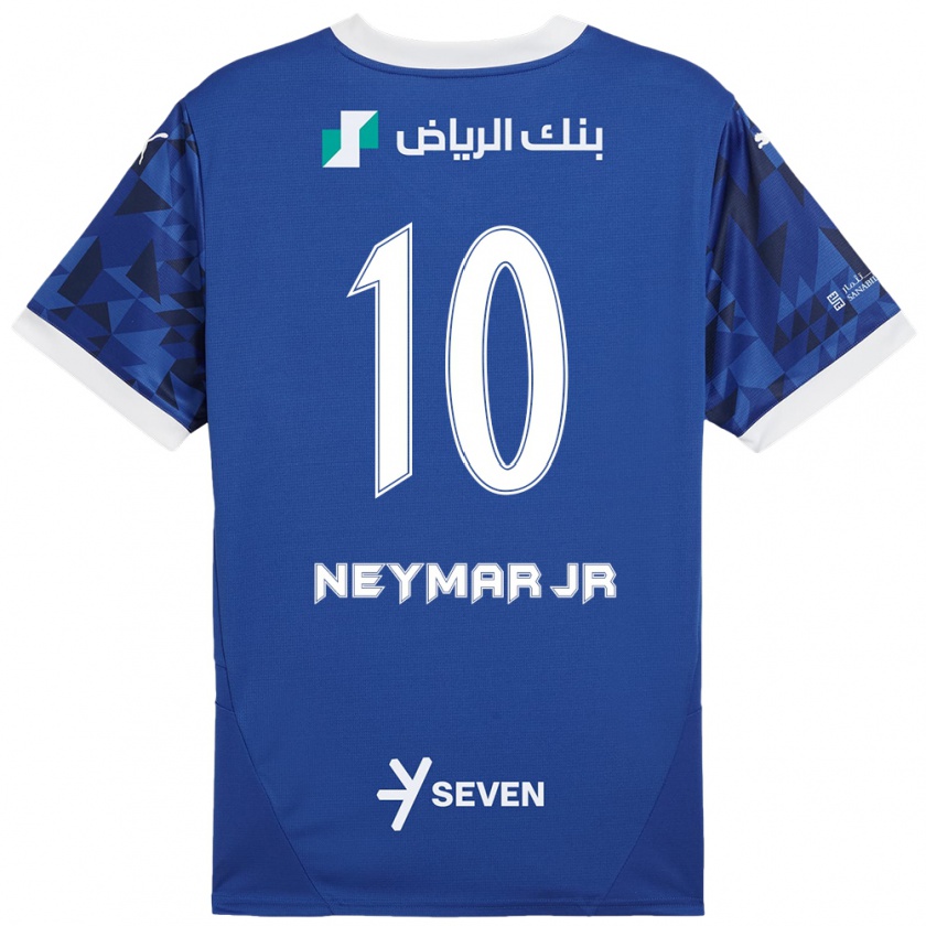 Kandiny Gyermek Neymar #10 Sötétkék Fehér Hazai Jersey 2024/25 Mez Póló Ing